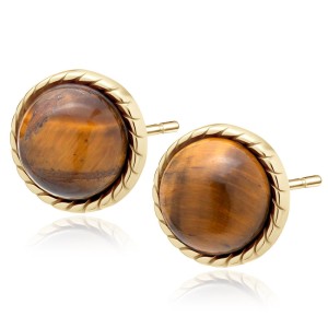 Cercei argint placati cu aur galben cu piatra Brown DiAmanti Z2031EG_TY-DIA (Argint 925‰ 2,4 g.)